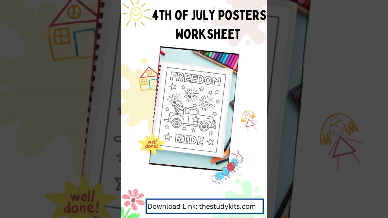 4th of July Posters Worksheet – Patriotic Poster Art Activity