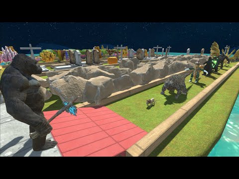 KING KONG VS GHIDORAH & ALL GODZILLA DEATH RUN - Animal Revolt Battle Simulator