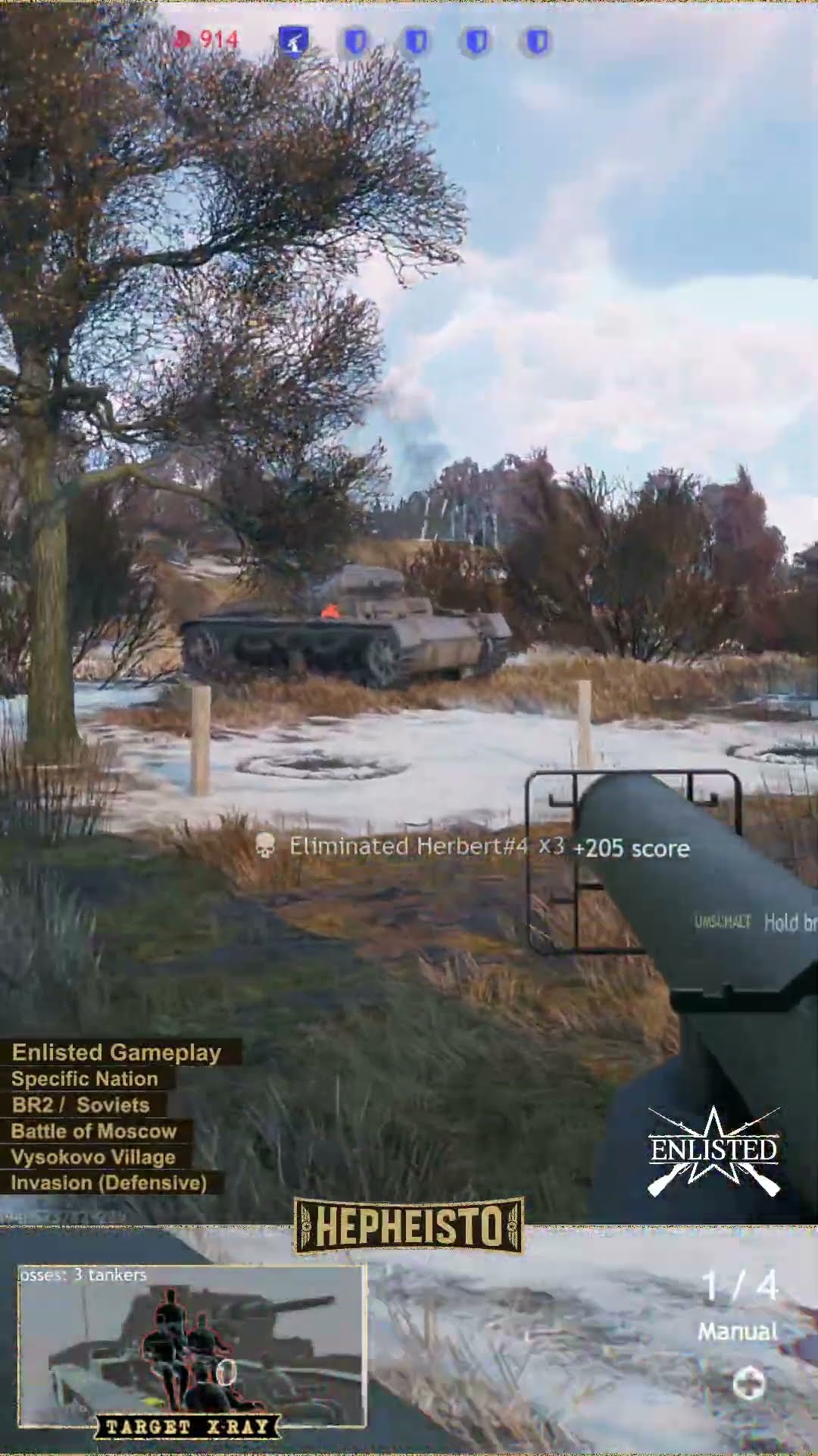 Anti Tank Gunner eliminates Panzer III B with M1 Bazooka