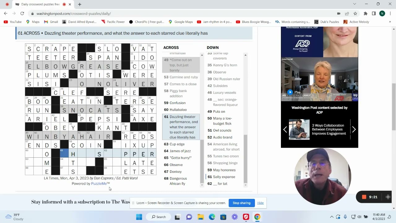 Washington Post Crossword: 4-3-23
