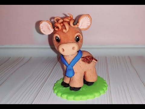 СИМВОЛ 2021 ГОДА - БЫЧОК из домашней МАСТИКИ! Подробный урок! SYMBOL OF 2021 - BULL from home MASTIC