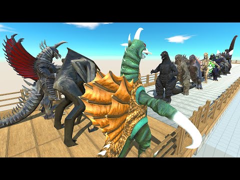 X3 MONSTER PYRAMID DEATH RUN VS ALL GODZILLA - Animal Revolt Battle Simulator