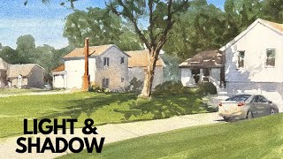 How to Paint Light and Shadow in Watercolor - Step by Step - Matthew White