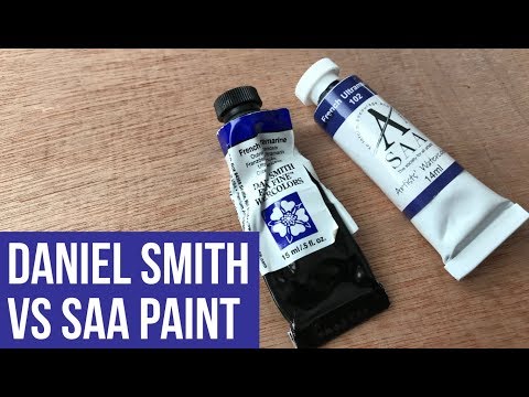 COMPARISON | French Ultramarine - Daniel Smith VS SAA Watercolor Paints