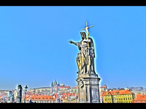 Prague Charles Bridge Statue of St  John the Baptist