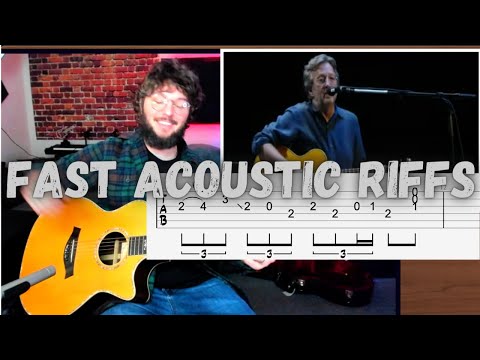 Those Riffs Clapton Plays Between Songs- Acoustic Blues Guitar Lesson with tabs