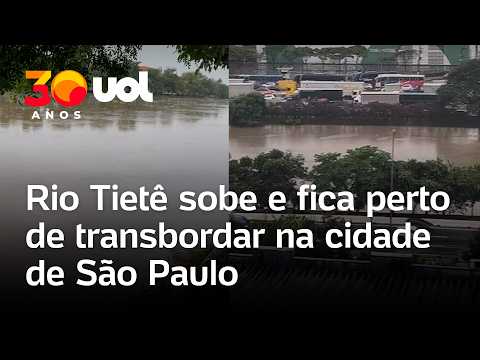 Chuvas em São Paulo fazem rio Tietê subir e ficar perto de transbordar na capital; veja vídeos