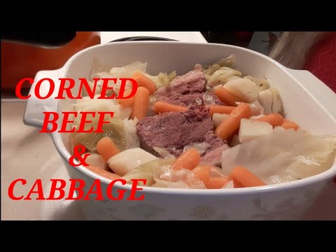 CORNED BEEF & CABBAGE, BABRY CARROTS & POTATOES One...