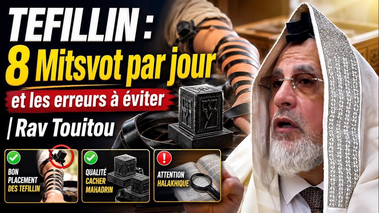 TEFILLIN : 8 Mitsvot par jour et les erreurs à éviter | Rav Touitou