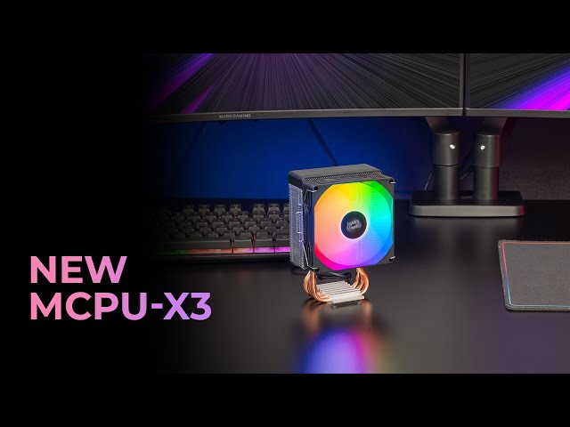 Dissipateur thermique Mars Gaming Mcpu-x3 pour processeur 190 W, 3 caloducs, ventilateur PWM, FDB, FRGB, format SFF/mini-ITX, noir video