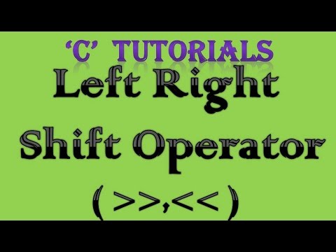 C Programming Tutorial 13 Left Right Shift Operator