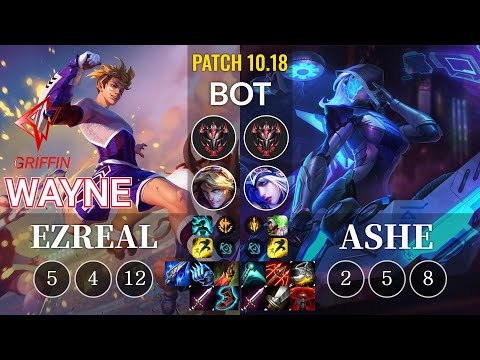 GRF Wayne Ezreal vs Ashe Bot - KR Patch 10.18