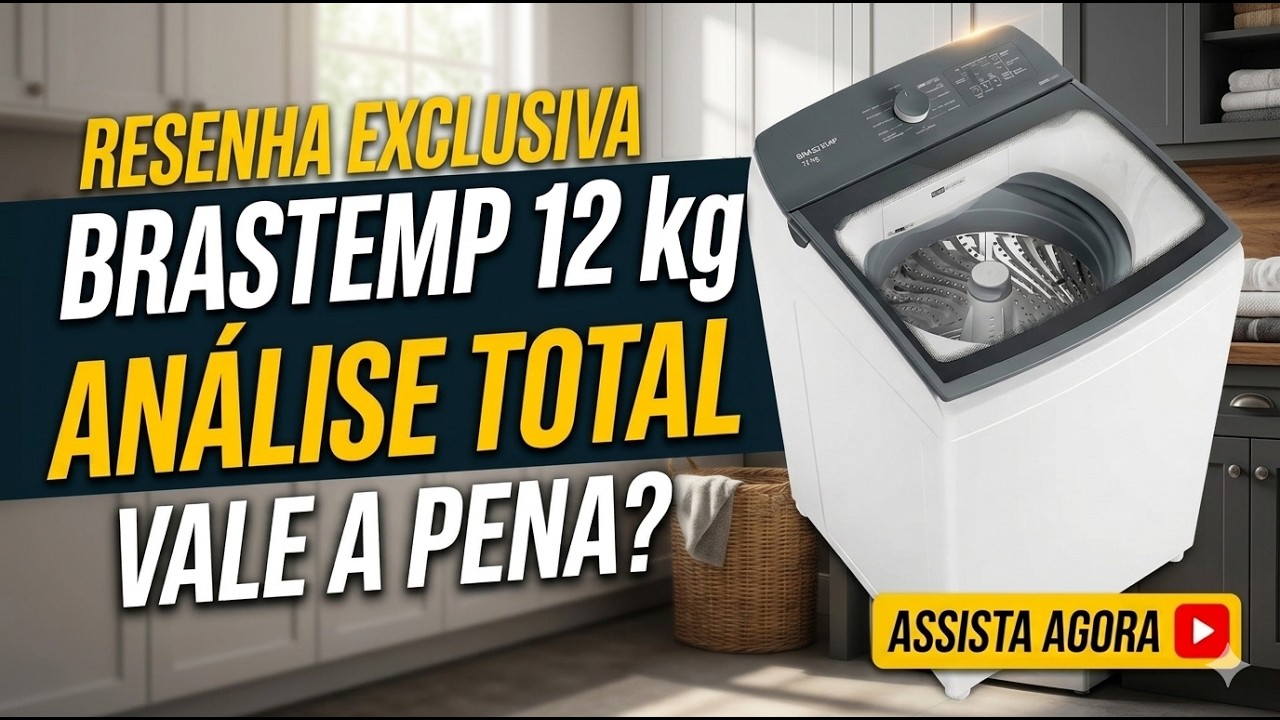 Miniatura da avaliação em vídeo de Lavadora Brastemp BWR12BB 12kg com Ciclo Água Quente