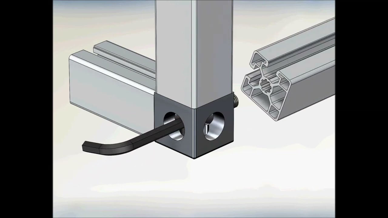 How to use 3 way cubic connector for t slot aluminium profile