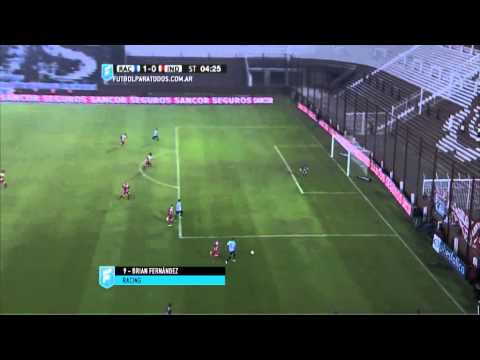 Gol de Fernández. Racing 1 - Independiente (N) 0. 32avos. Copa Argentina 2015. FPT.