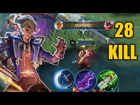 28 KILLS + MANIAC!! NATAN BEST CRITICAL BUILD MANIAC  TO EASY - BUILD TOP GLOBAL NATAN ~ MLBB