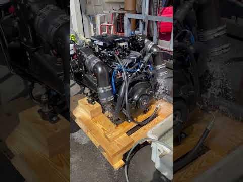 Brand new Mercruiser 5.7 V8 being prepared for installation