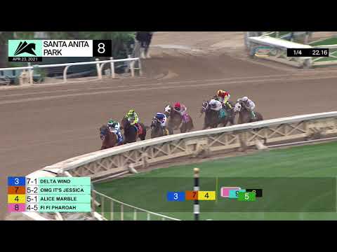 Alice Marble wins Race 8 on Friday, April 23rd,, 2021 at Santa Anita Park.