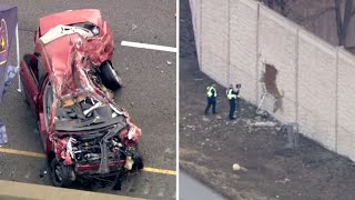 I-55 accident: Driver killed as car goes airborne, crashes through barrier onto highway