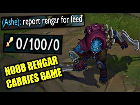 Noob Rengar Carries Game | 0/100 RENGAR | FEED TO WIN!! | Stupid Rengar Main