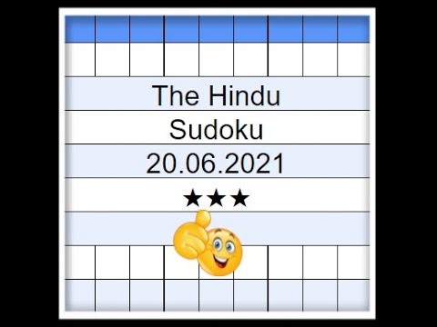 The Hindu Sudoku 3 Star Step by Step Solution | 20.06.2021