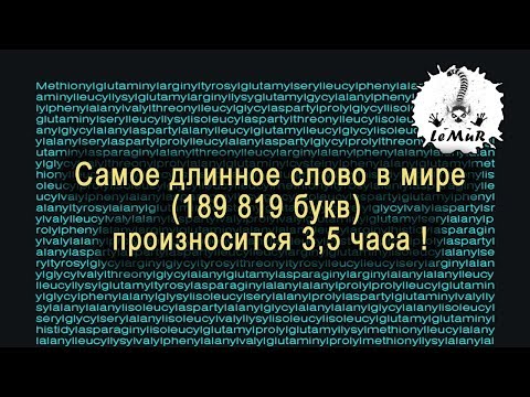 Самое длинное слово в мире. Призносится 3,5 часа!