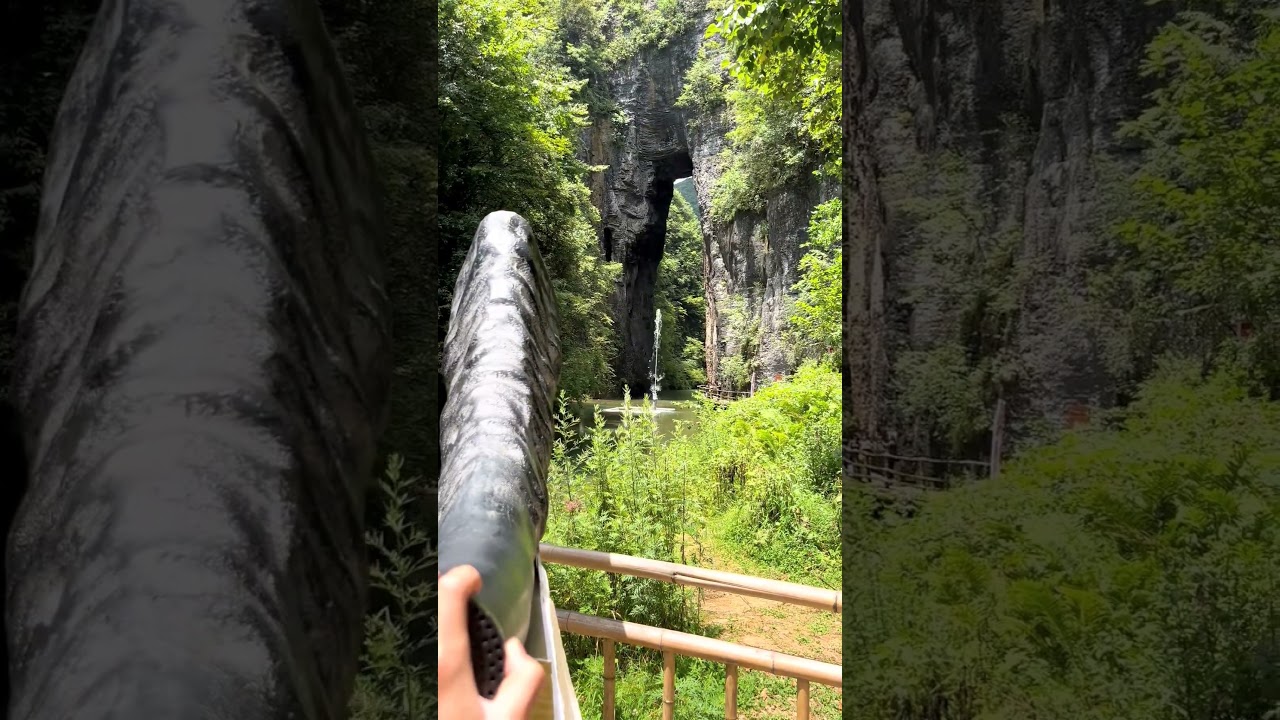 The louder you scream into the horn, the higher the fountain shoots! 🎤💦 #shorts