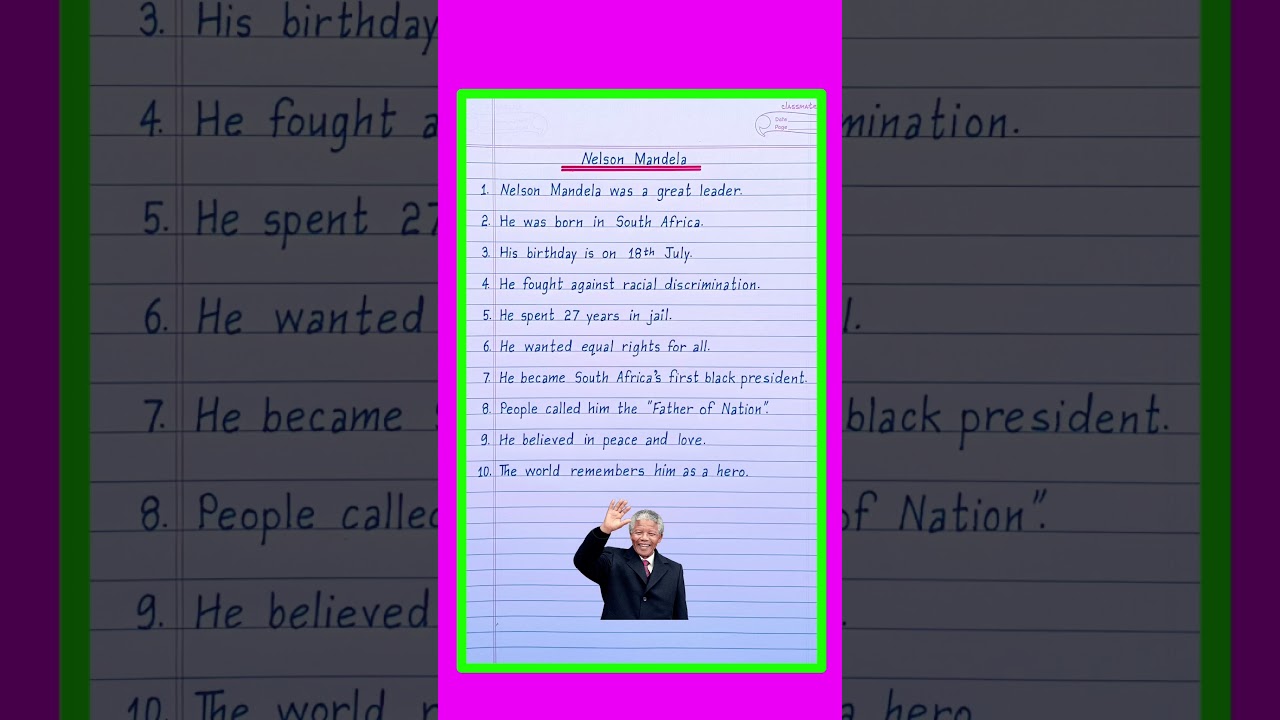 10 Lines Essay On Nelson Mandela in English | Essay On Nelson Mandela in English