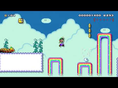 Super Mario Maker 2: SMU 1-2 Cloudy Rainbow Run (kylecliffe)