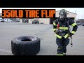#firefighter FIREFIGHTER FLIPS 350LB TIRE WITH EASE FOR HIIT CARDIO | BURN FAT AND BUILD MUSCLE