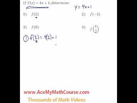 Functions Function Notation 1 4