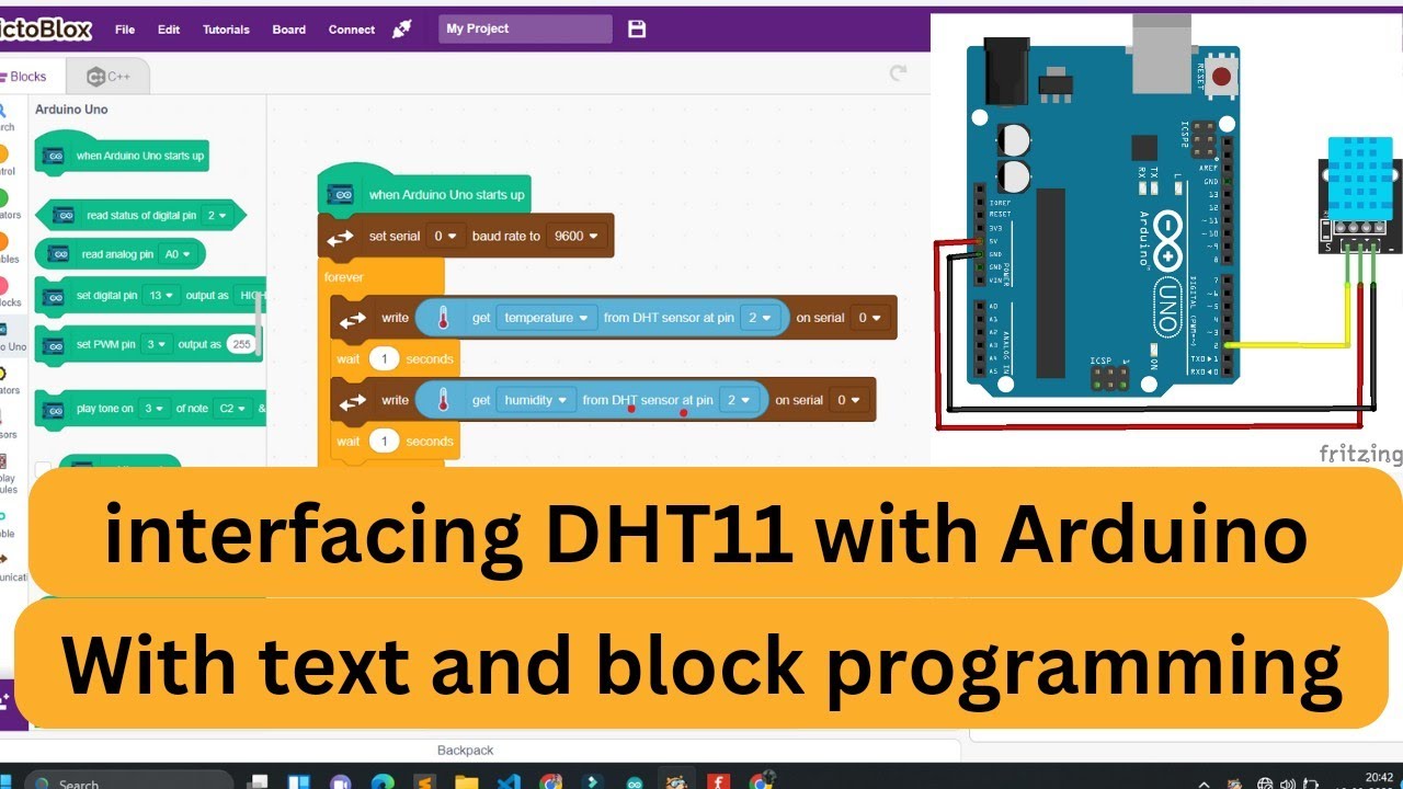 how to interface dht 11 with Arduino || temperature & humidity measurement using dht11 || @M-BART