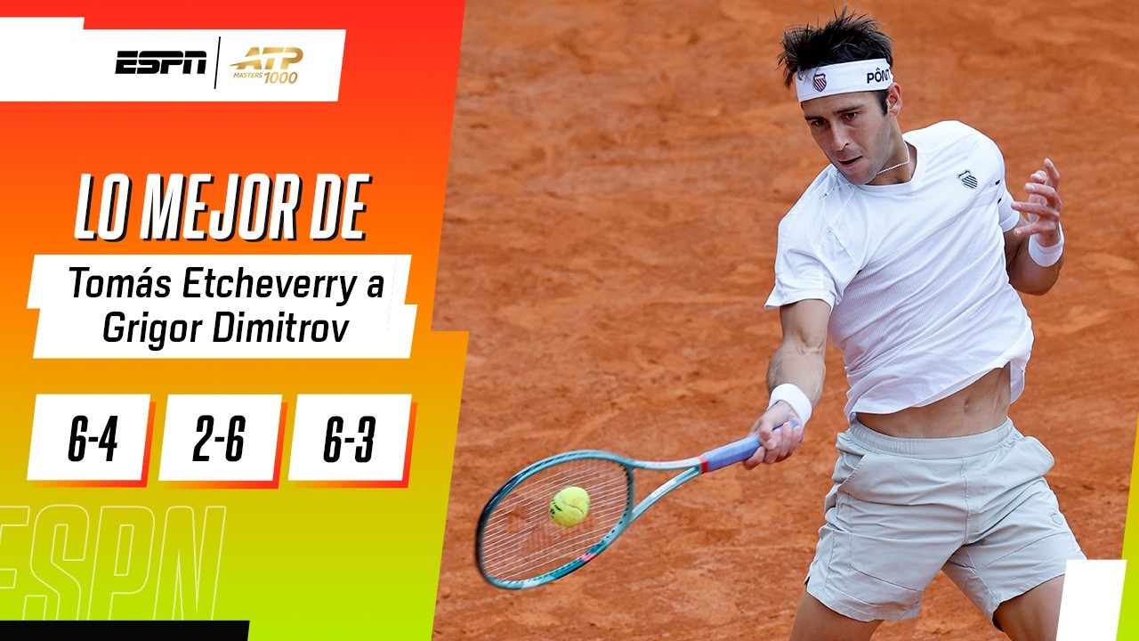 ETCHEVERRY SACÓ A RELUCIR SU MEJOR TENIS PARA ELIMINAR AL DURO DIMITROV EN MONTECARLO | RESUMEN