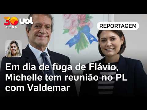 Michelle se reúne com Valdemar no PL em dia de fuga de Flávio Bolsonaro