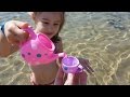 Kids Playing On The Beach They Making Ice Cream And Cakes From Sand Video 2016