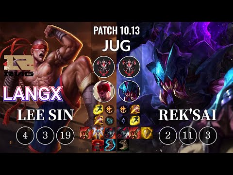RNG Langx Lee Sin vs Rek'Sai Jungle - KR Patch 10.13
