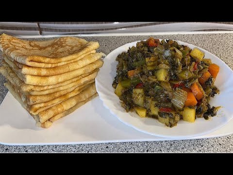 Malawax iyo Koosto Casho ku fiican iyo xaajiga Reerka ukari /Swiss chard with Pancakes