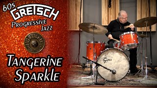 Video thumbnail for 60s Gretsch Round-Badge Progressive Jazz Drum Kit - Tangerine Sparkle by Steve Maxwell Drums