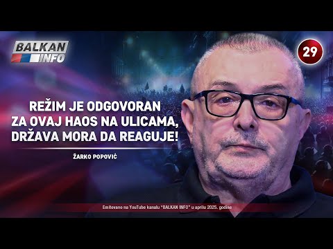 INTERVJU: Žarko Popović – Režim je odgovoran za haos, država je morala da reaguje! (17.4.2025)