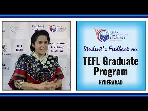 TESOL in Hyderabad course is not only about learning, it is something more  than that- Says Padmaja