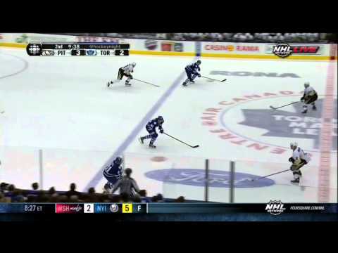Cody Franson PPG 3-2 Mar 9 2012 Pittsburgh Penguins vs Toronto Maple Leafs NHL Hockey goal