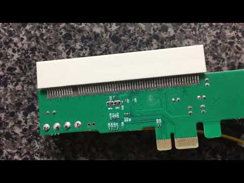 Using old PCI cards. The PCIe to PCI adapter.