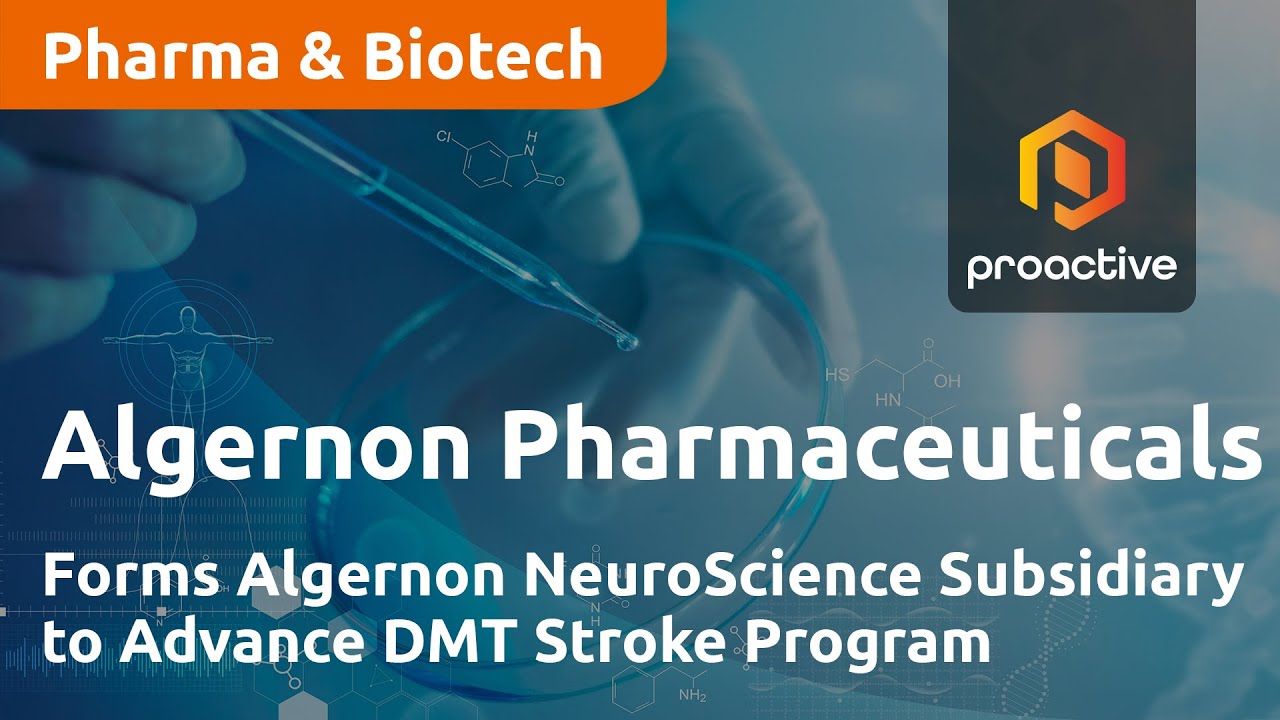 Algernon Pharmaceuticals Forms Algernon NeuroScience Subsidiary to Advance DMT Stroke Program