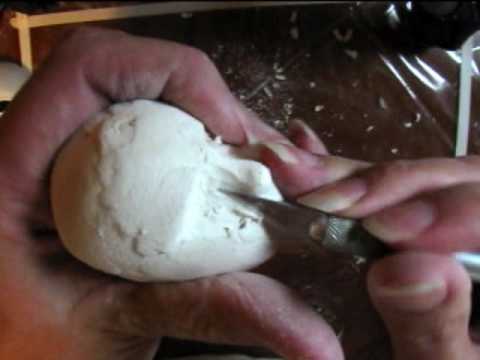 Sculpting a bjd head in paperclay 02