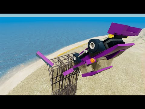 Insane Big Ramp Car Jumping Cadort Island -  BeamNG.Drive