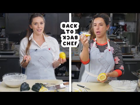 Elizabeth Olsen Tries to Keep Up with a Professional Chef | Back-to-Back Chef | Bon Appétit