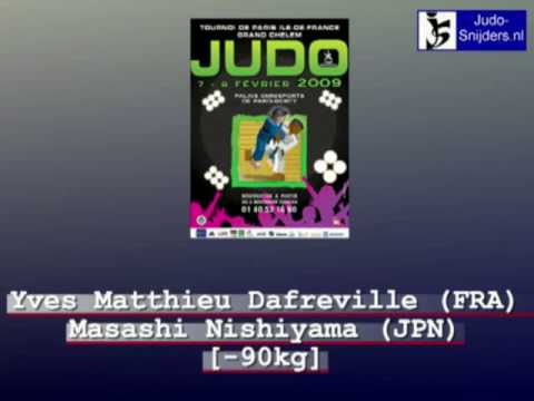 Judo 2009 Paris: Dafreville (FRA) - Nishiyama (JPN) [-90kg].