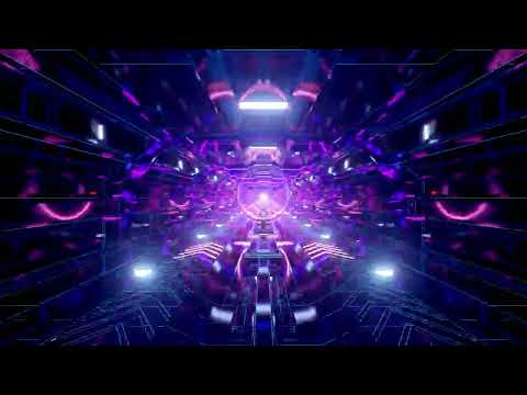 Endless Corridor of Racing Lights and Glowing Rings in Seamless VJ Loops