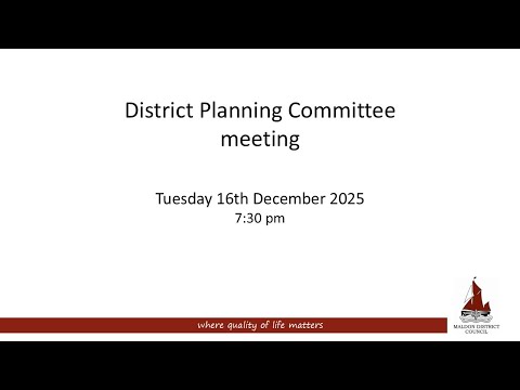 16/12/2025 - District Planning Committee Meeting