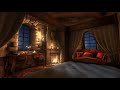 Rain, Thunderstorm & Fireplace Sounds for 12 hours in this Cozy Place | Sleep, Study, Meditation